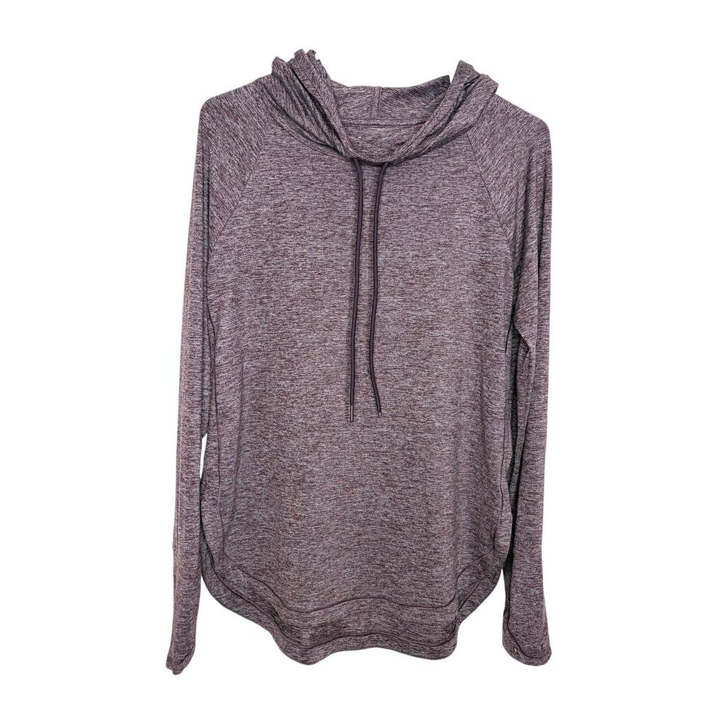 Athleta Uptempo Hoodie Sweatshirt Sz S Heathered Purple/Burgundy Activewear